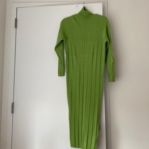 Zara green knit dress midi